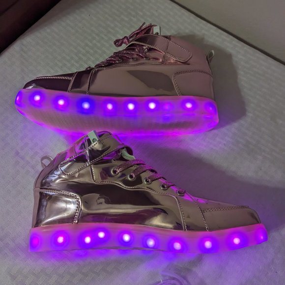 UNBRANDED Shoes - PINK LED Light Up Shoes, Fashion High Top Rechargeable